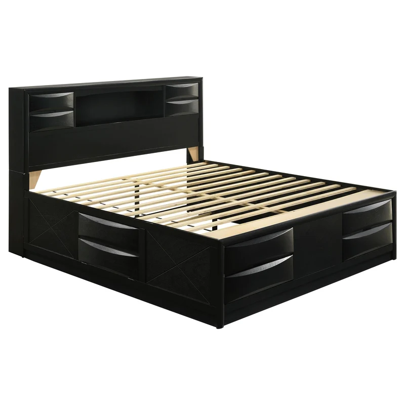 Coaster Furniture Briana 202701KE Wood Eastern King Storage Bookcase Bed - Black