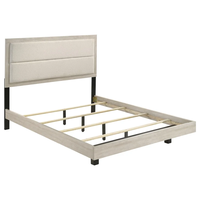 Coaster Furniture Trenton 225061Q 54-inch Wood Queen Panel Bed - Rustic Cream