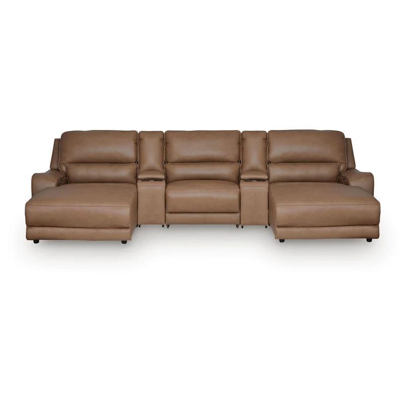 Signature Design by Ashley DeepWakes PCU62606S41 5 pc Reclining Sectional with Double Chaise and Storage Consoles