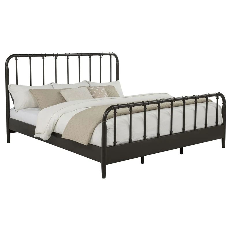 Coaster Furniture Rocco 310035KE All Wood Water Pipe Open Frame Eastern King Bed - Dark Bronze