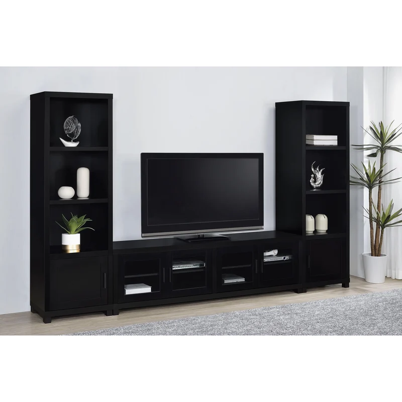 Coaster Furniture Jupiter 736303-SET 3-piece Entertainment Center 79-inch TV Stand - Black