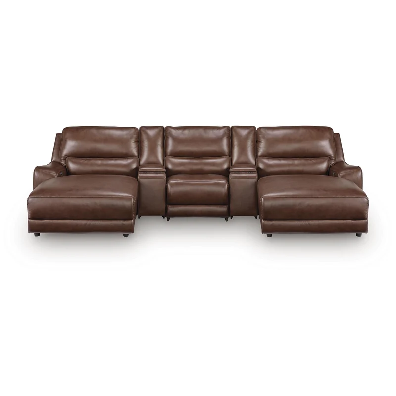 Signature Design by Ashley DeepWakes PCU62607S41 5 pc Reclining Sectional with Double Chaise and Storage Consoles