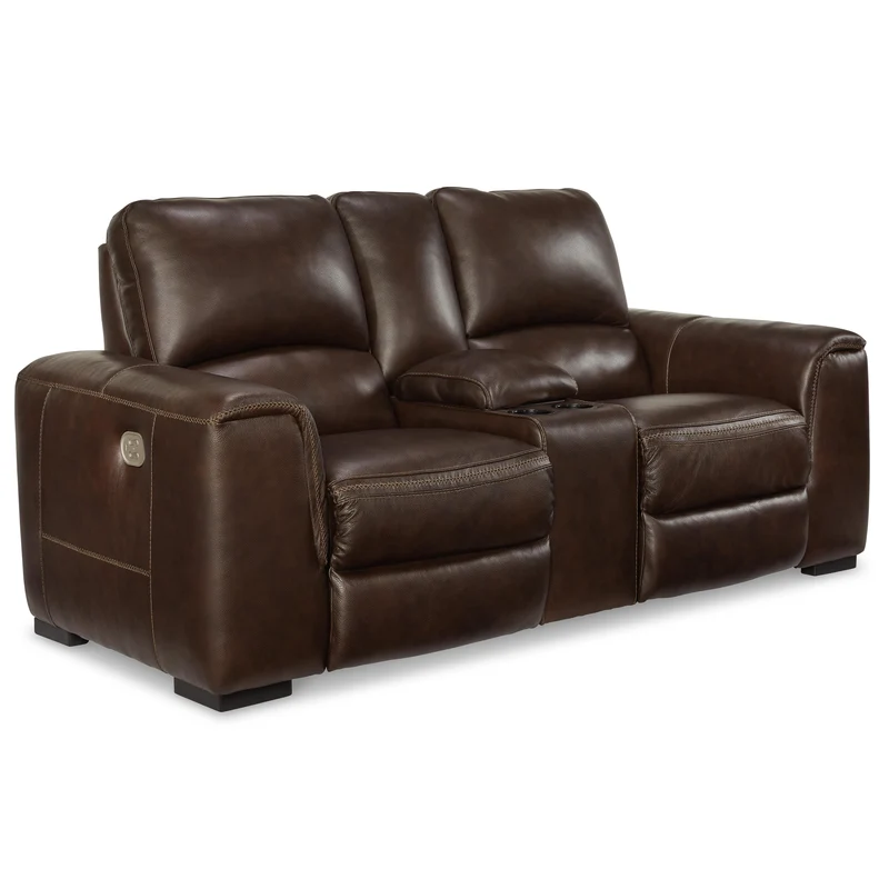 Signature Design by Ashley Alessandro U2550218 Power Reclining Loveseat with Console and Adjustable Headrest