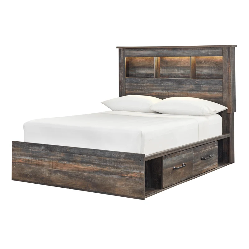 Signature Design by Ashley Drystan B211B44 Full Bookcase Bed with 2 Storage Drawers