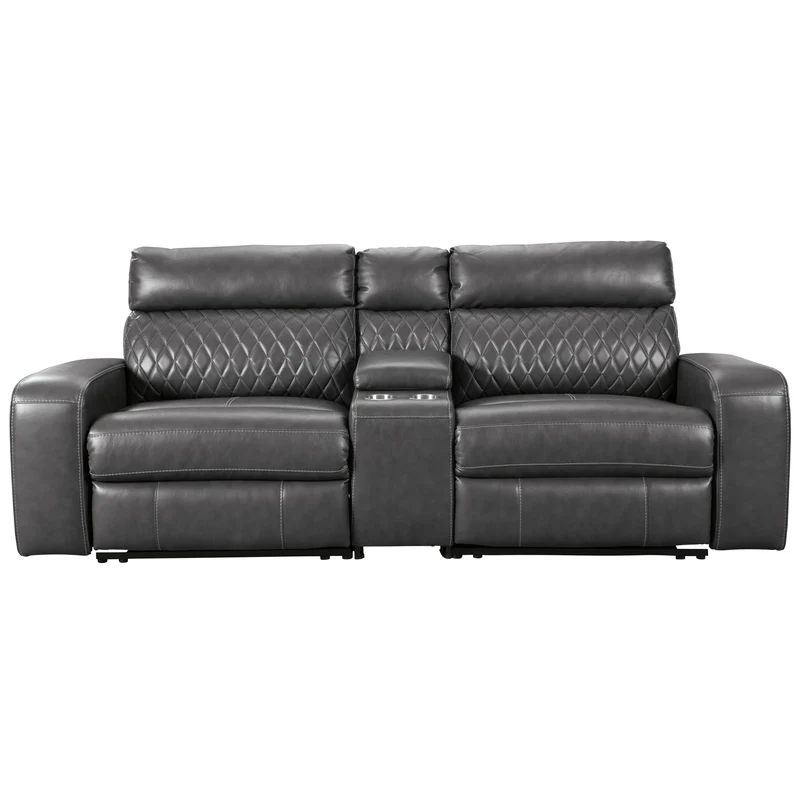Signature Design by Ashley Samperstone Power Reclining Leather Look 3 pc Sectional 5520358/5520357/5520362