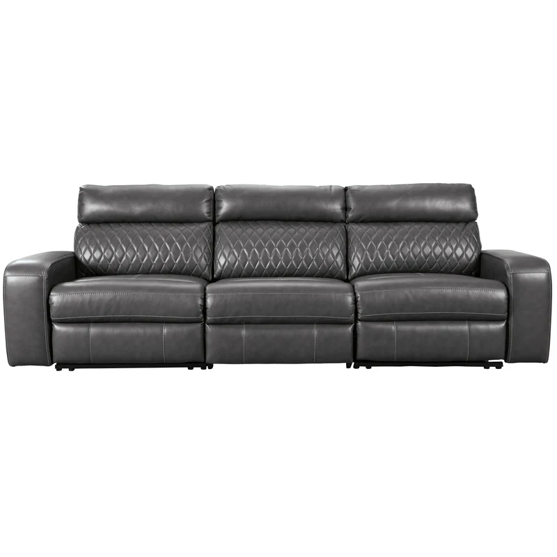 Signature Design by Ashley Samperstone Power Reclining Leather Look 3 pc Sectional 5520358/5520346/5520362
