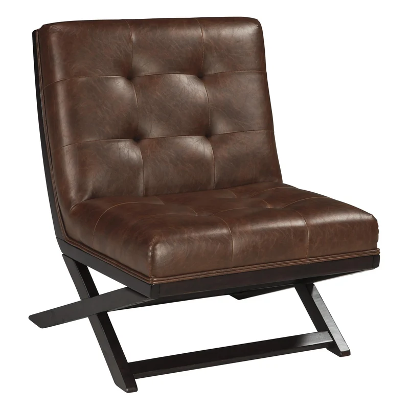 Signature Design by Ashley Sidewinder Stationary Leather Look Accent Chair A3000031