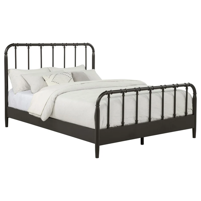 Coaster Furniture Rocco 310035Q All Wood Water Pipe Open Frame Queen Bed - Dark Bronze