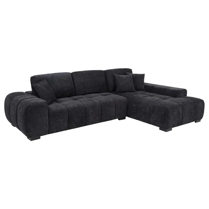 Coaster Furniture Octavia 511061 Upholstered Sectional Chaise Sofa - Black