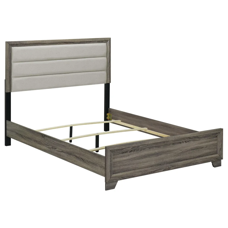 Coaster Furniture Wright 223341Q 52-inch Upholstered Queen Bed - Brown Oak