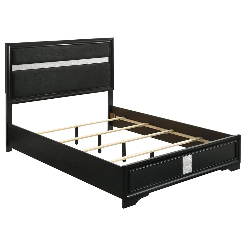 Coaster Furniture Miranda 206360KE 54-inch Upholstered Eastern King Panel Bed - Black