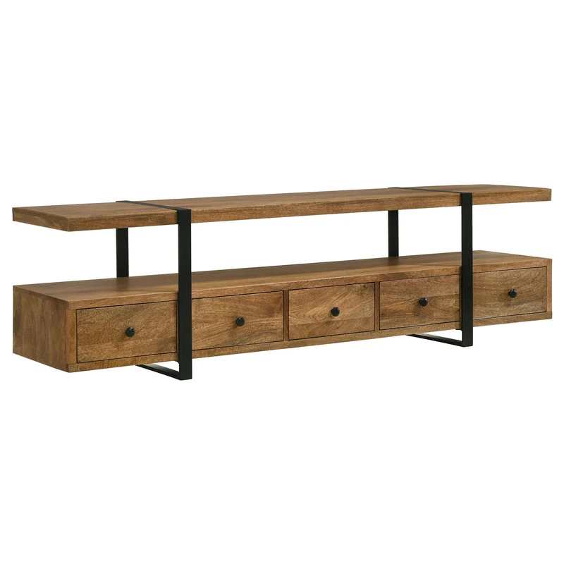 Coaster Furniture Otto 703243 5-Drawer Mango Wood 70" TV Stand Media Console - Brown