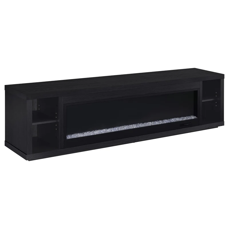 Coaster Furniture Deiter 722833 79-inch TV Stand Fireplace Media Console - Black