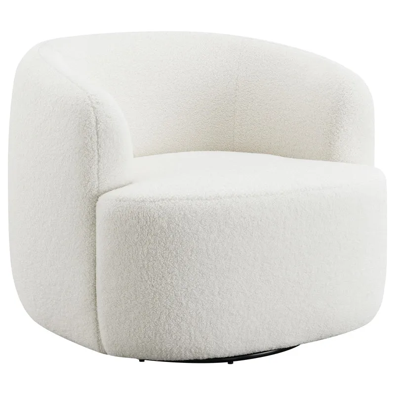 Coaster Furniture Hudson 905726 Faux Sheepskin Upholstered Swivel Chair - Natural