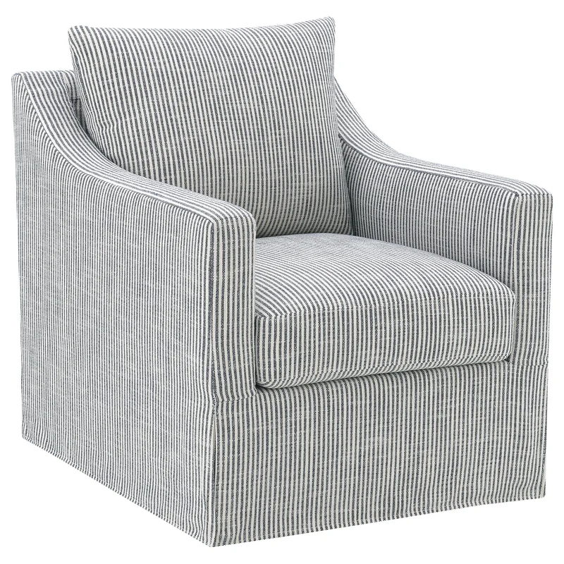 Coaster Furniture Winter 904137 Upholstered Sloped Arm Accent Swivel Chair - Grey
