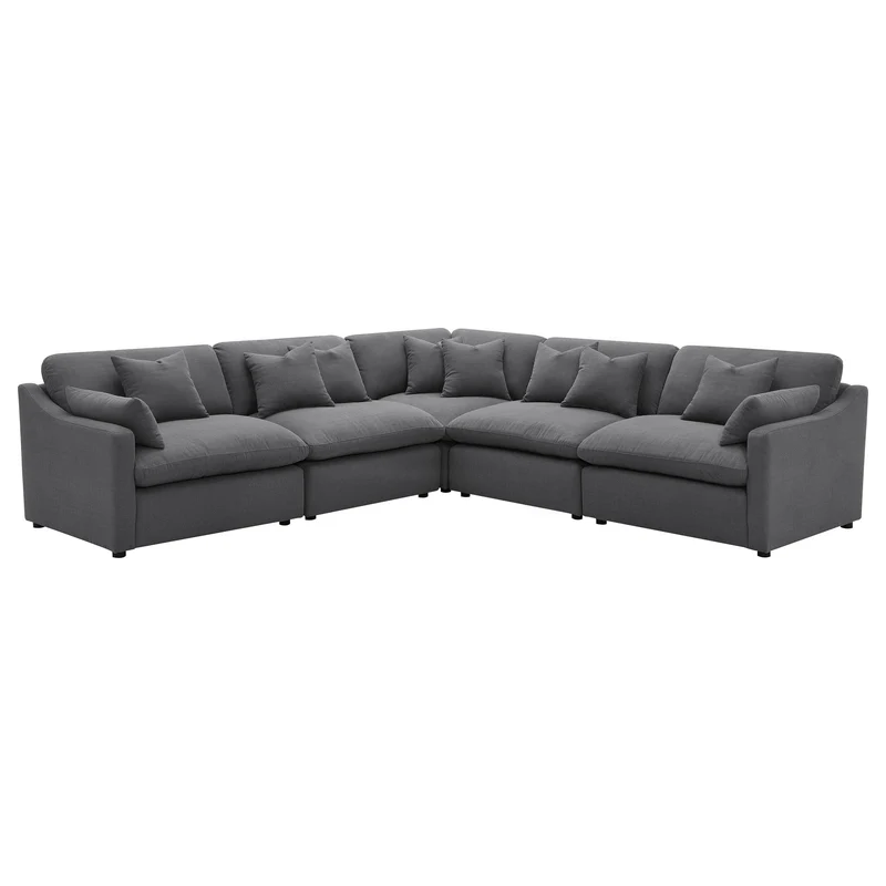 Coaster Furniture Hobson 551455-SETA 5-piece Upholstered Modular Sectional Sofa - Charcoal
