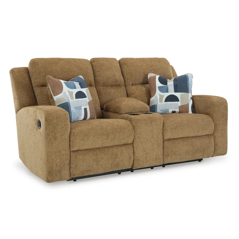 Signature Design by Ashley Kanlow 3860594 Double Reclining Loveseat with Console