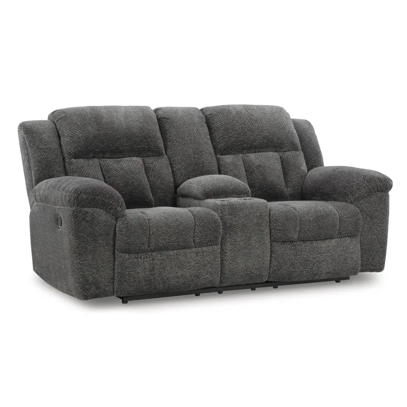 Signature Design by Ashley Frohn 3740694 Double Reclining Loveseat with Console