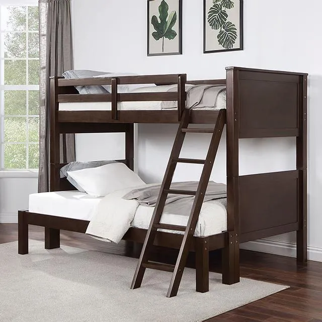 Furniture of America Stamos CM-BK658WN-TF Twin/Full Bunk Bed