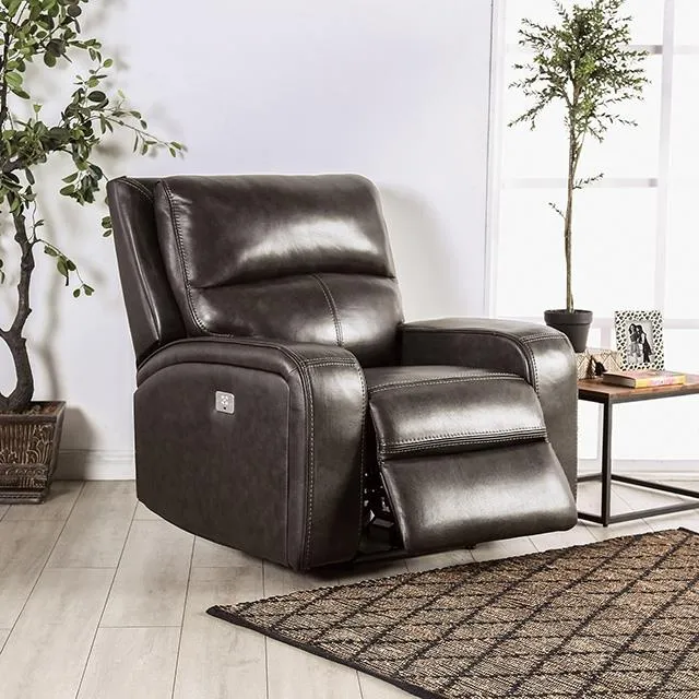 Furniture of America Soterios CM9924DG-CH-PM Power Recliner
