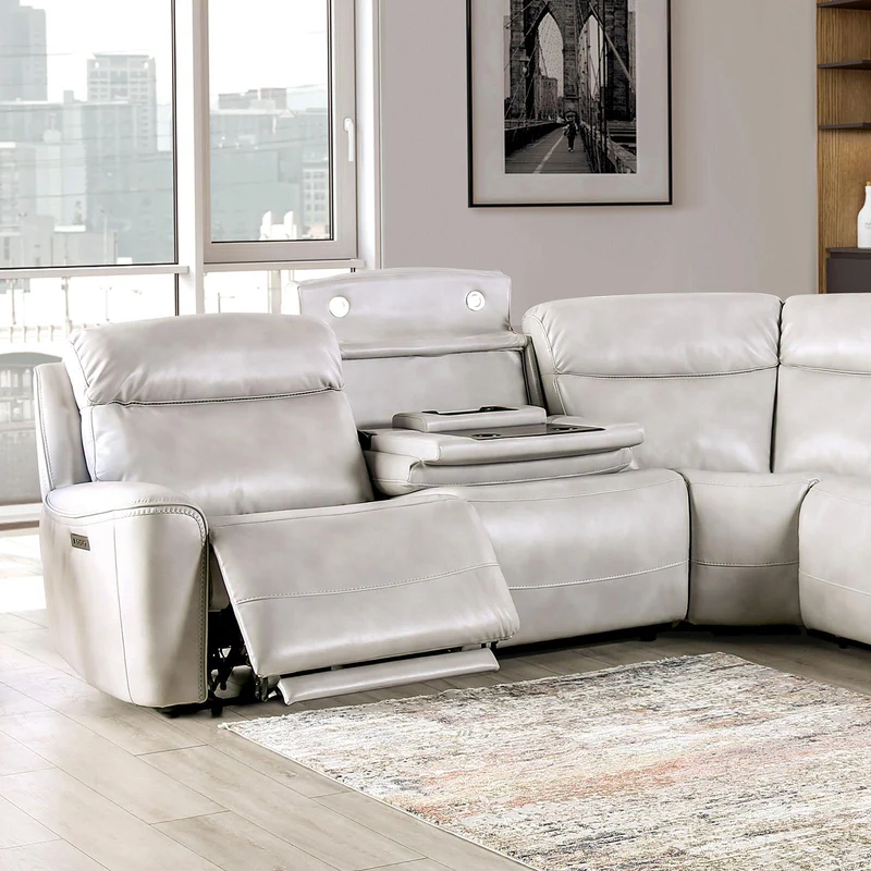 Furniture of America Edmondus CM9923FG-SECT-PM Power Sectional