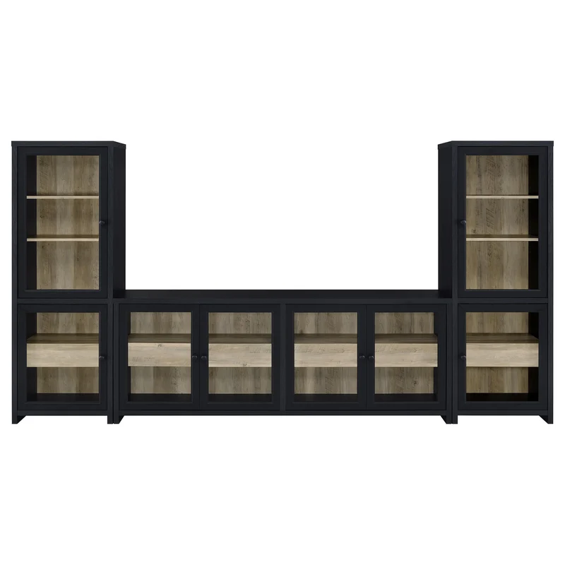 Coaster Furniture Denison 720223-SET 3-piece Entertainment Center 79-inch TV Stand - Black