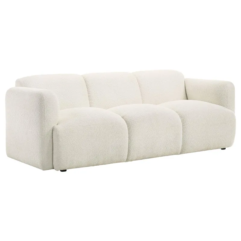 Coaster Furniture Dorset 509811 Fabric Upholstered Round Track Arm Sofa - White