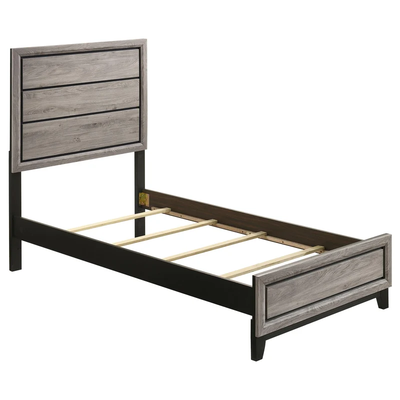 Coaster Furniture Valen 215911T Wood Twin Panel Bed - Light Taupe