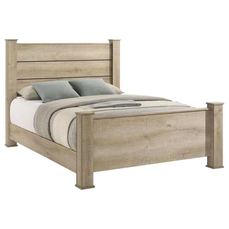Coaster Furniture Oakglen 225101Q 55-inch Queen Panel Bed - Weathered Oak