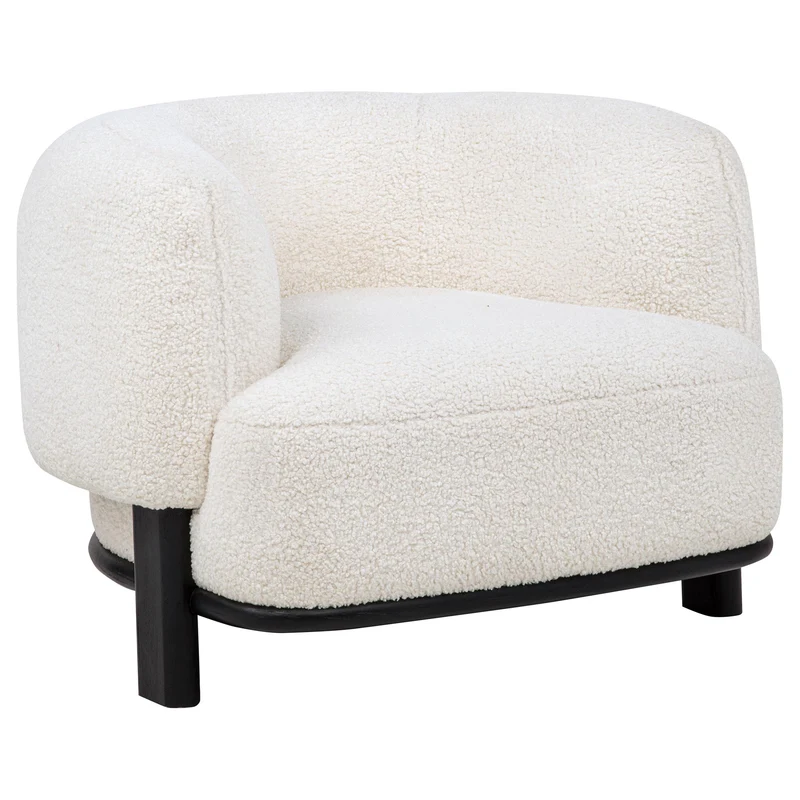 Coaster Furniture Lawler 901372 Upholstered Barrel Back Accent Chair - Ivory/Black