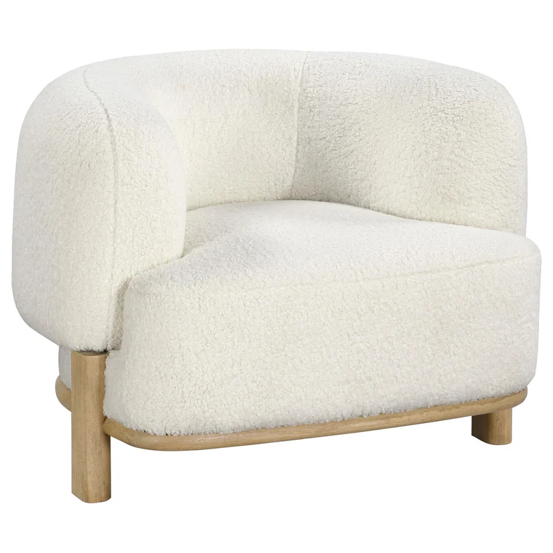 Coaster Furniture Lawler 903169 Upholstered Barrel Back Accent Chair - Ivory