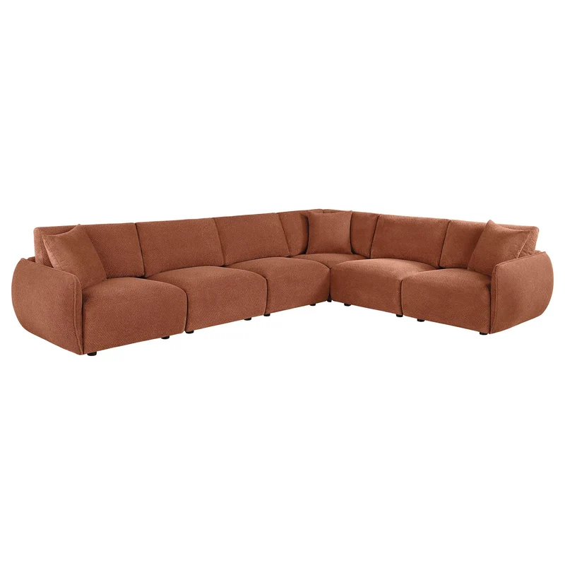Coaster Furniture Elysia 551891-SET 6-piece Chenille Upholstered Modular Sectional Sofa - Coral