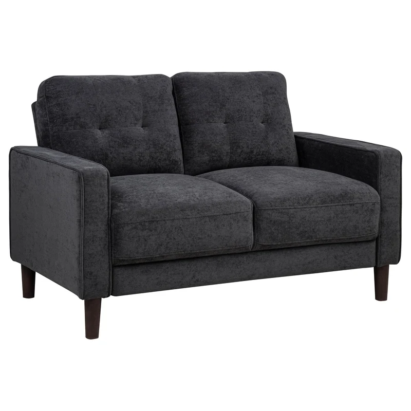 Coaster Furniture Bowen II 509982 Fabric Upholstered Track Arm Loveseat - Steel Grey