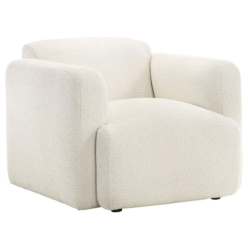 Coaster Furniture Dorset 509813 Fabric Upholstered Round Track Arm Accent Chair - White