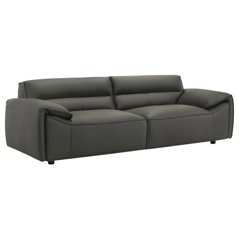 Coaster Furniture Buxton 509504 Top Grain Leather Upholstered Sofa - Graphite