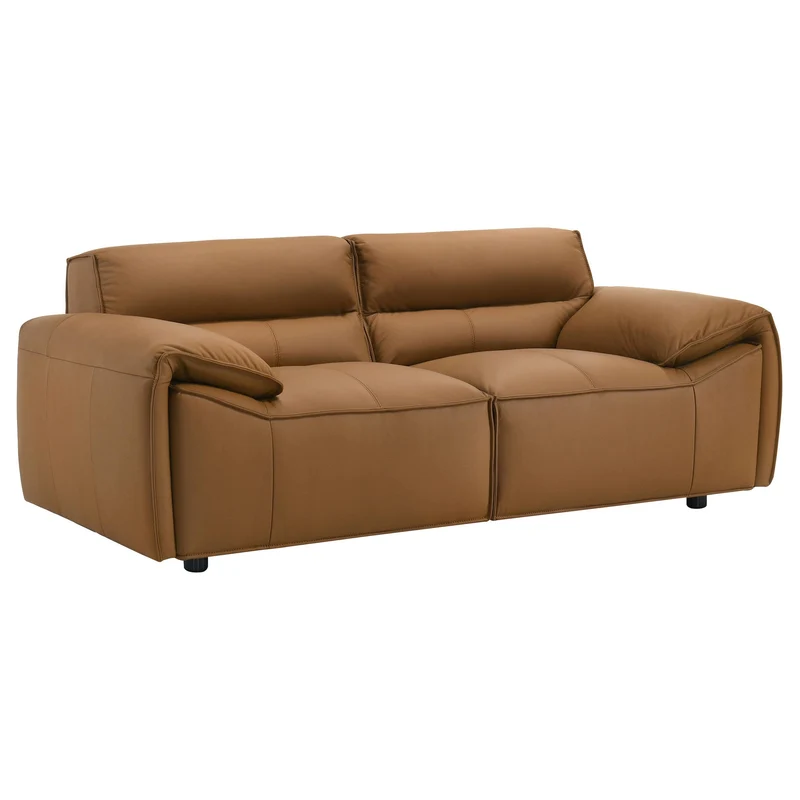 Coaster Furniture Buxton 509502 Top Grain Leather Upholstered Loveseat - Orange