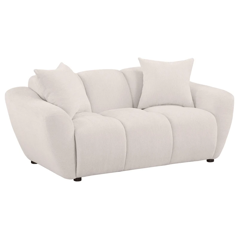 Coaster Furniture Destino 509302 Chenille Upholstered Splayed Arm Loveseat - Greige