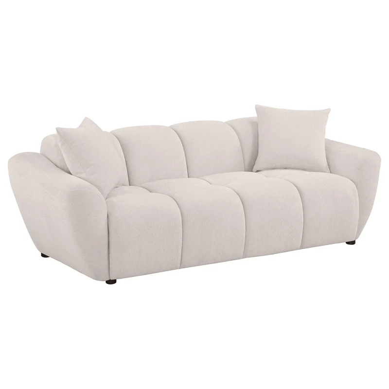 Coaster Furniture Destino 509301 Chenille Upholstered Splayed Arm Sofa - Greige