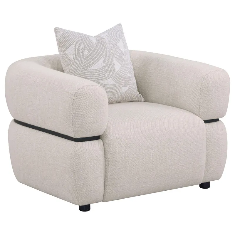 Coaster Furniture Jeanette 508963 Fabric Upholstered Round Arm Accent Chair - Beige