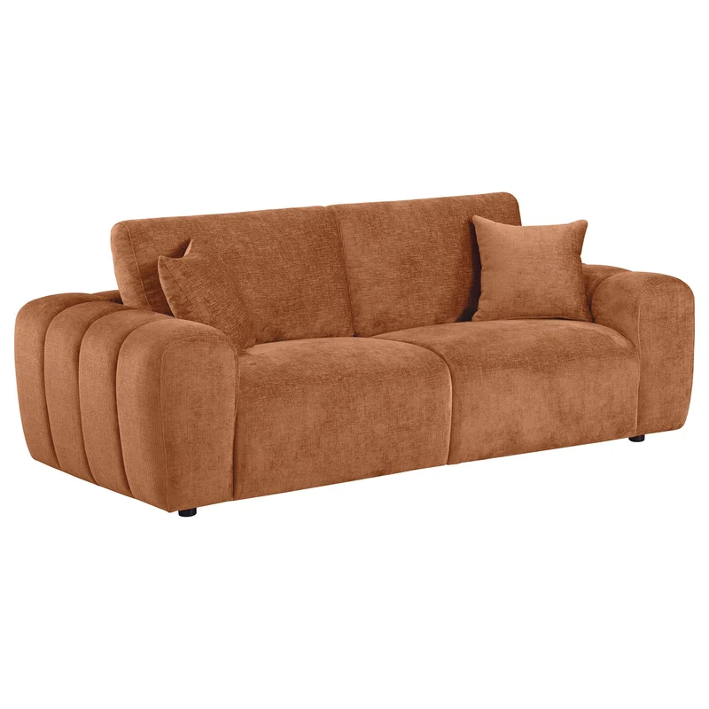 Coaster Furniture Burnett 504951 Chenille Upholstered Wide Arm Sofa - Burnt Orange