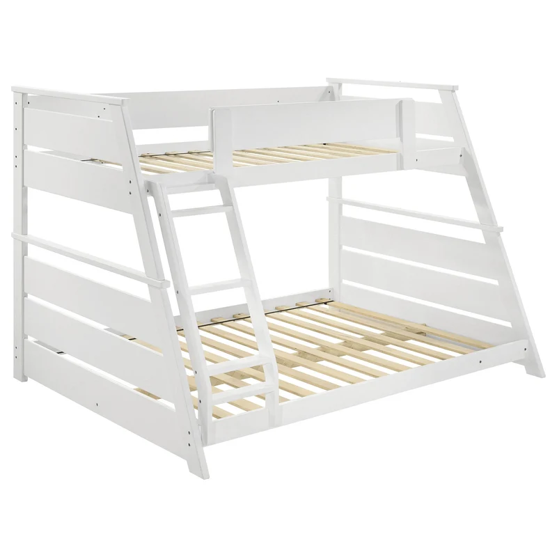 Coaster Furniture Holden 460593WHT Wood Veneer Twin Over Full Bunk Bed - White