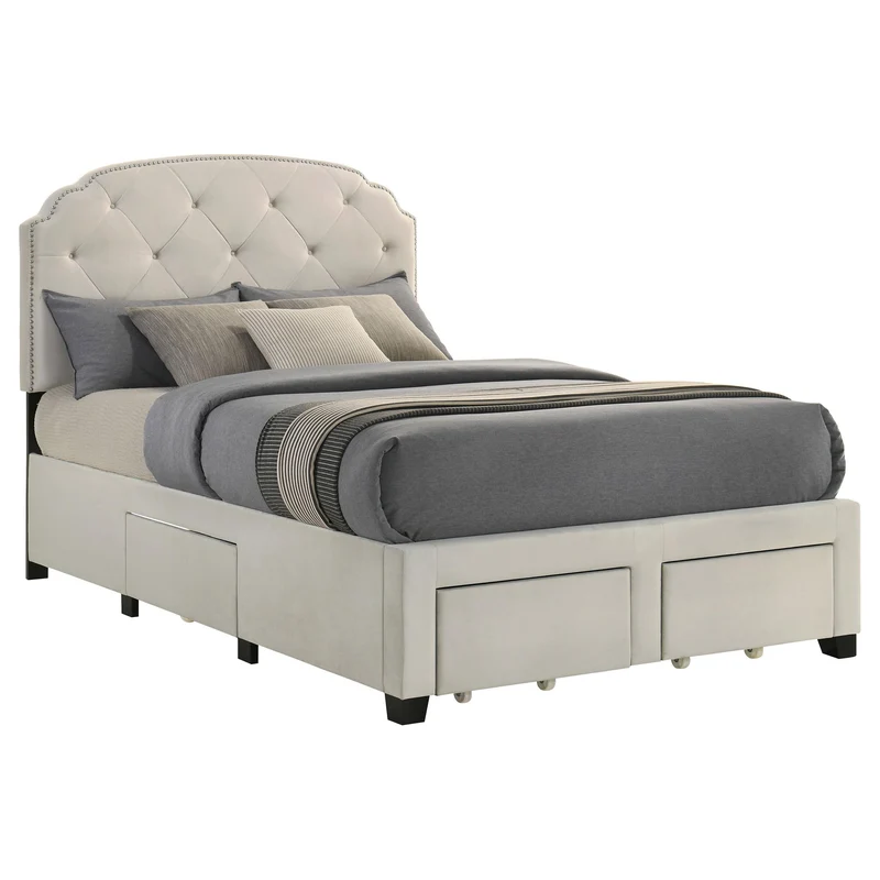 Coaster Furniture Marianna 316011F 4-drawer Upholstered Full Storage Bed - Cream