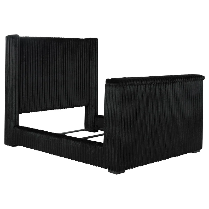 Coaster Furniture Centergrove 315945Q Upholstered Queen Wingback TV Bed - Black