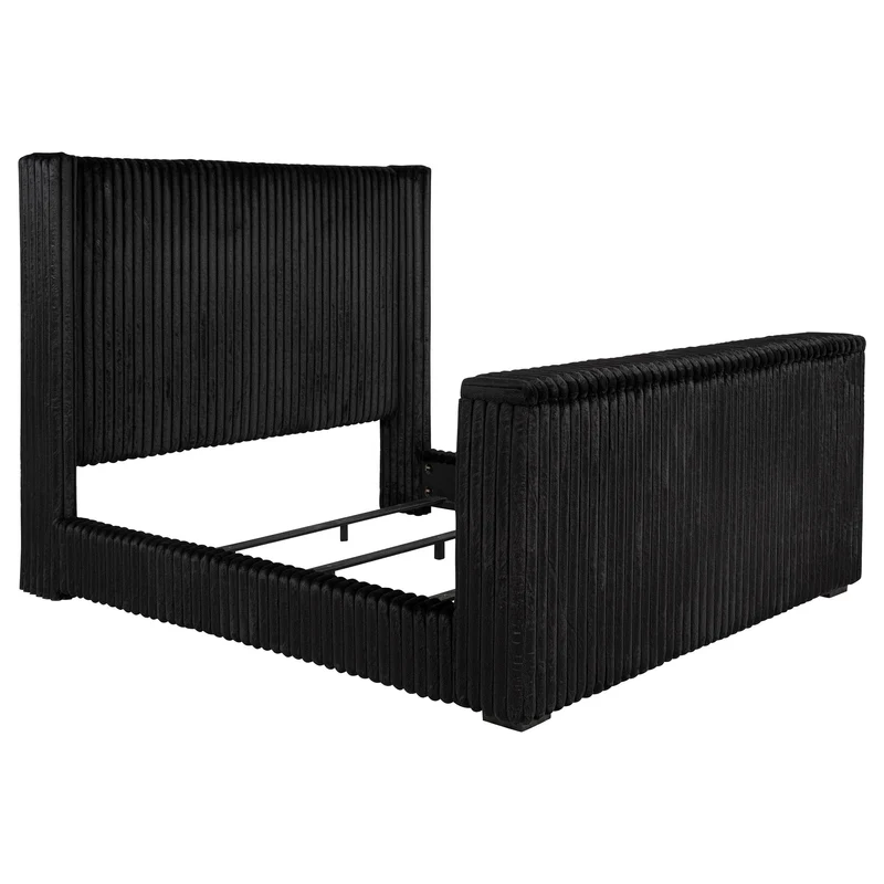 Coaster Furniture Centergrove 315945KE Upholstered Eastern King Wingback TV Bed - Black