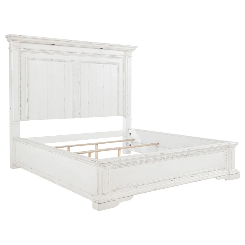 Coaster Furniture McKinney 215871KE Eastern King LED Light Panel Bed - Vintage White