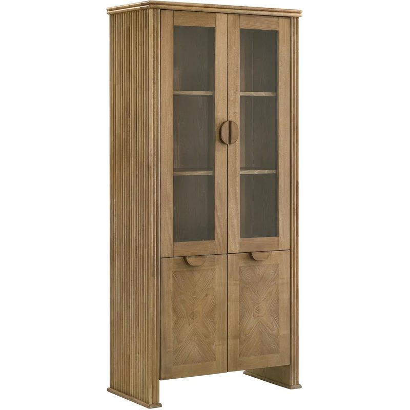 Coaster Furniture Adina 193616 77-inch Tall Display Cabinet - Distressed Light Brown