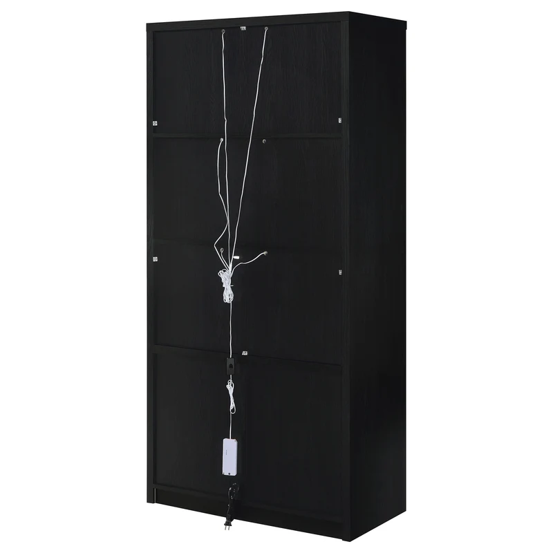 Coaster Furniture Riva 950432 4-door Tall Accent Display Cabinet LED Lighting - Black