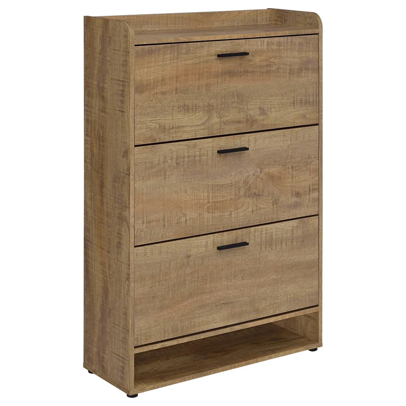 Coaster Furniture Denia 950425 3-tier Engineered Wood Shoe Cabinet - Mango