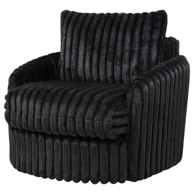 Coaster Furniture Sarco 902542 Corduroy Upholstered Swivel Accent Arm Chair - Black