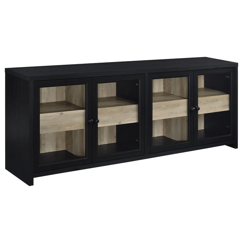 Coaster Furniture Denison 720223 79-inch 4-door TV Stand Media Console - Black